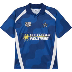 Obey Soccer Jersey Ανδρική Κοντομάνικη Μπλούζα Relaxed Fit Polyester - Blue 131080372-BMU