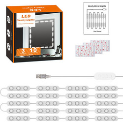 LED Makeup Light Strip, 3 Color Temperature USB Dimmable Mirror Strip (20 LEDs)