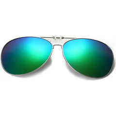 Πρόσθετο Γυαλιών Ηλίου Pilot Aviator (Clip-On) με Πράσινο καθρέφτη (Με Θήκη)