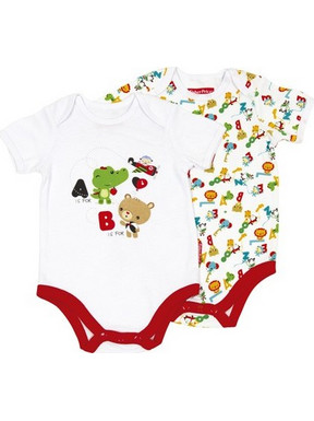 Fisher Price Σετ Φορμάκια Εσώρουχα Κοντομάνικα για Αγόρι Λευκό FP10051