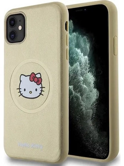 Hello Kitty Leather Kitty Head MagSafe case for iPhone 11 / Xr - gold - (Hel000085-0)