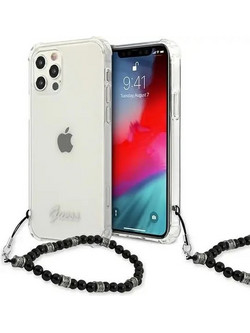 Guess Hard Back Cover Black Pearl Transparent (iPhone 12 / 12 Pro)