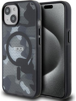 Tumi iPhone 15 / 14 / 13 6.1'' black hardcase with Frosted Camo Print and MagSafe - (TUHMP15STCAMK)