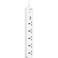 Ldnio SC5319 Πολύπριζο 2500W 5AC+2Α+1C Universal με Καλώδιο 2m Λευκό