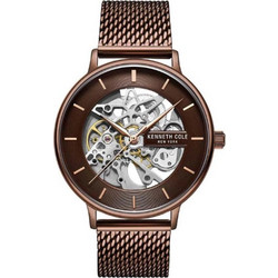 Kenneth Cole Ανδρικό Ρολόι Αυτόματο με Καφέ Μεταλλικό Μπρασελέ KC50780004