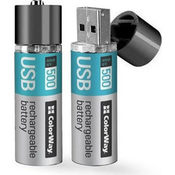 ColorWay CW-UBAA-02 Επαναφορτιζόμενη Μπαταρία AA USB 1200mAh 2τμχ