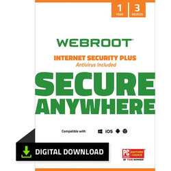Webroot Internet Security Plus για 3 Συσκευές και 1 Έτος Χρήσης (Ηλεκτρονική Άδεια)
