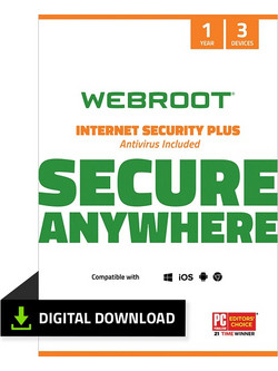 Webroot Internet Security Plus για 3 Συσκευές και 1 Έτος Χρήσης (Ηλεκτρονική Άδεια)