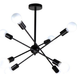 Home Lighting KQ 2629/8 Κρεμαστό Φωτιστικό Οροφής Πολύφωτο E27 Μαύρο 77-8092