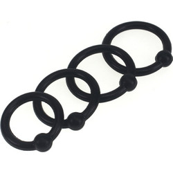 Kinksters Silicone Cock Head Ring Σετ Ελαστικά Δαχτυλίδια Πέους & Όρχεων Σιλικόνης 3.2cm Μαύρα 4τμχ