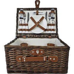 Καλάθι Πικ Νικ 2 Ατόμων 839773 40x30x20cm Brown-Beige Ankor Ύφασμα