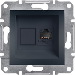 Schneider Asfora πρίζα πληροφορικής RJ45 cat5e U/UTP μονή Ανθρακί - EPH4300171