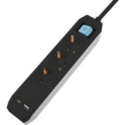 Spacer PP-3-45B-TC-USB Πολύπριζο 3 Θέσεων με Καλώδιο 4.5m