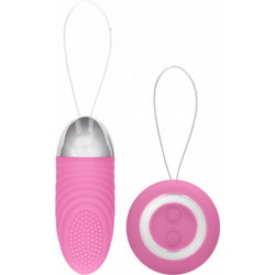 Shots Simplicity Ethan Ribbed Dotted Egg Δονητής Egg για Ζευγάρια με Τηλεχειριστήριο Ροζ