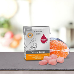 Platinum Natural Pet Food & Care Menu Adult with Turkey & Salmon 185gr