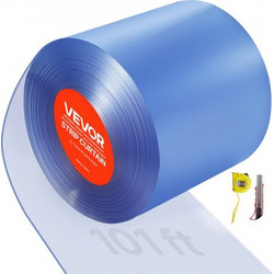 VEVOR Διάφανη Κουρτίνα PVC, 30,8 μ μήκος x 30,5 εκ πλάτος, Θερμομονωτικές Πλαστικές Λωρίδες για Αποθήκες και Καταστήματα JZPVCML101FTG54HR001V0