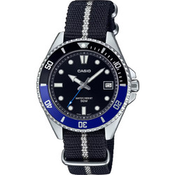 Casio Ανδρικό Ρολόι με Μαύρο Υφασμάτινο Λουράκι MDV-10C-1A2VEF