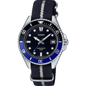Casio Ανδρικό Ρολόι με Μαύρο Υφασμάτινο Λουράκι MDV-10C-1A2VEF
