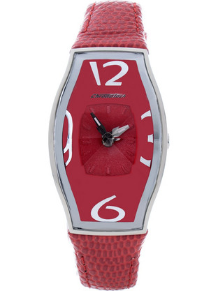 Chronotech Γυναικείο Ρολόι με Κόκκινο Δερμάτινο Λουράκι CT7932L-14