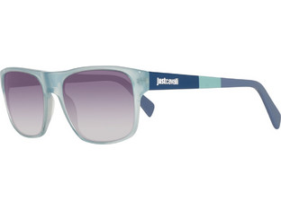 Just Cavalli JC 743S 87B Γυαλιά Ηλίου Τετράγωνα Κοκάλινα Μπλε με Μαύρο Polarized Φακό
