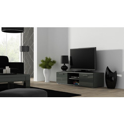 Cama Meble Έπιπλο Τηλεόρασης Ξύλινο Γκρι Μ140xΠ43xΥ37cm Soho SOHORTV140SZ/SZ
