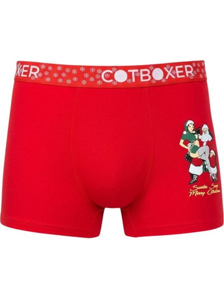 ΑΝΔΡΙΚΟ BOXER ΜΕ ΕΟΡΤΑΣΤΙΚΟ ΣΧΕΔΙΟ W25 COTBOXER HAPPY XMAS 1001Y.B CTBCHR-2 - ΚΟΚΚΙΝΟ