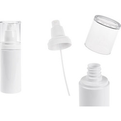 Πλαστικό (PET) λευκό μπουκάλι 100 ml με σπρέι και διάφανο καπάκι