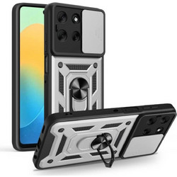 Bodycell Armor Slide Cover Θήκη Ασημί (Motorola Moto G56 5G)