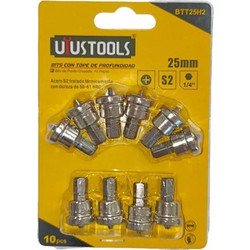 UYUSTOOLS ΣΕΤ 10ΤΜΧ ΜΥΤΕΣ ΓΙΑ ΒΙΔΕΣ ΓΥΨΟΣΑΝΙΔΑΣ PH2X25mm BTT25H2