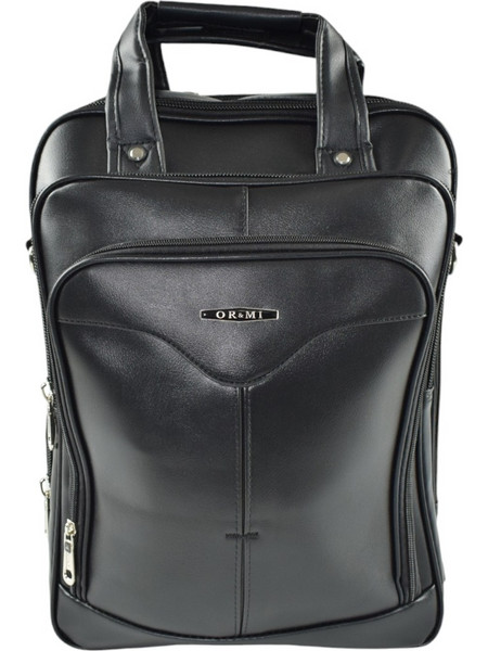 BLACK 8661 ΤΣΑΝΤΑ ΟΜΟΥ ΧΑΡΤΟΦΥΛΑΚΑΣ Α4 ΚΑΙ BACKPACK FOR LAPTOP SYNTHETIC LEATHER OR&MI 15,6
