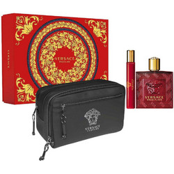 Versace Eros Flame Eau De Parfum 100ml + Travel Spray 10ml + Cosmetic Bag