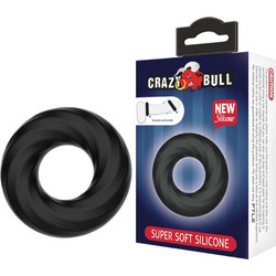 Crazy Bull Super Soft Cock Ring Ελαστικό Δαχτυλίδι Πέους Σιλικόνης Μαύρο