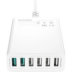 Blitzwolf BW-S15 Φορτιστής Χωρίς Καλώδιο με 6 Θύρες USB-A 60W White