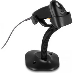 DELOCK USB barcode scanner 1D 90584, με καλώδιο σύνδεσης & βάση, μαύρο