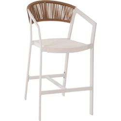 ΣΚΑΜΠΟ ΑΛΟΥΜΙΝΙΟΥ MIRI ΛΕΥΚΟ HM5892.32 ΜΕΣ. ΥΨΟΥΣ-ΜE RATTAN & TEXTILENE 57x57x99,5Yεκ