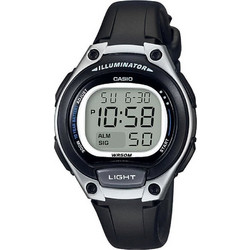 Casio Ψηφιακό Γυναικείο Ρολόι Χρονογράφος με Μαύρο Καουτσούκ Λουράκι LW-203-1AVEF