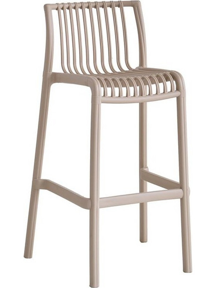 MODENA Σκαμπό Bar Στοιβαζόμενο PP-UV Protection Tortora - Woodwell