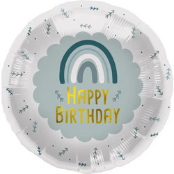 Μπαλόνι Foil Happy Birthday Rainbow Blue 45εκ