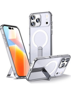 Hybrid Armor X Case Θήκη Σιλικόνης / Πλαστικό με MagSafe και Stand για iPhone 17 Pro Max Διάφανο