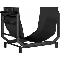 Outsunny Ράφι για καυσόξυλα εσωτερικού χώρου 53 x 33 x 43 cm με τσάντα μεταφοράς Μέταλλο Μαύρο