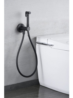 Εντοιχιζόμενο Σύστημα Μπιντέ Imex Line Black Matt Αναμεικτικό & Ντουζάκι Υγιεινής 1 Οπής (RDD038/NG)
