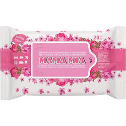 Υγρομάντηλα Ταξιδιού Mama Mia Άρωμα Λουλουδιών - 20 τμχ