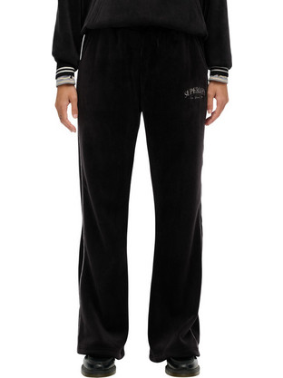 Superdry Country Club Γυναικείο Παντελόνι Φόρμας Βελουτέ Μαύρο W7011274A-04A