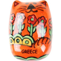 Μαγνητάκι κεραμικό Γάτα 4x5εκ. Κόκκινο