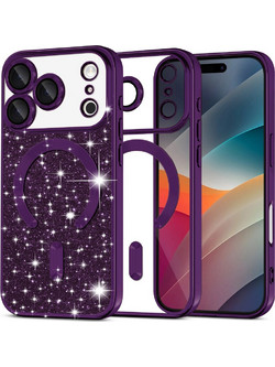 Techsuit Luxury Glitter MagSafe Back Cover Deep Purple (iPhone 18 Pro Max / 17 Pro Max)