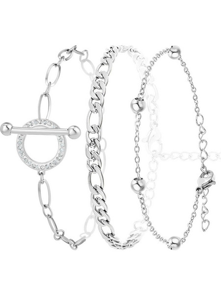So Charm Σετ 3 Βραχιόλια Ασημί με Κρύσταλλα Swarovski BS3158+B2384+B2371-A