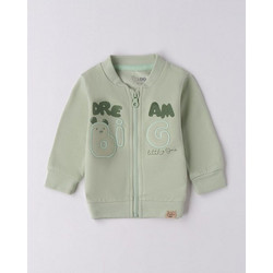 IDO OPEN LONG SLEEVE SWEATER WITH ZIP OR BUTTONS - 4.F046/00 - ΑΓΟΡΙ - GREEN