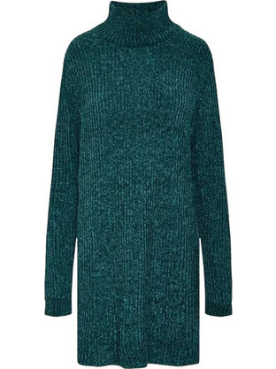 Funky Buddha Mini Καθημερινό Φόρεμα Πλεκτό Κυπαρισσί FBL012-100-13
