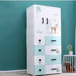 Ντουλάπα Πλαστική 67.5x40.5x146.5cm με παιδικό σχέδιο Ελάφι Λευκό/Γαλάζιο 677137
