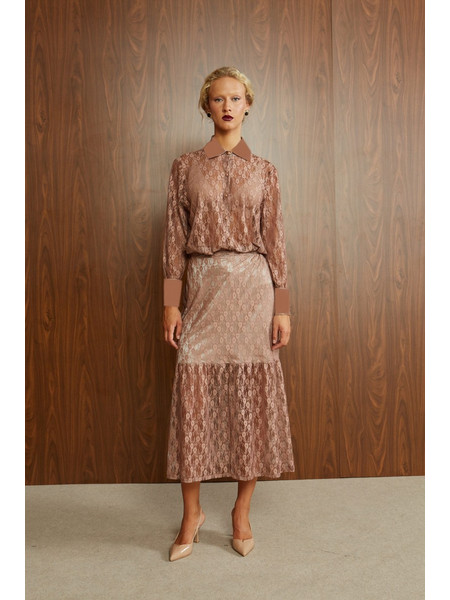 Ze marze Φούστα terracotta lace